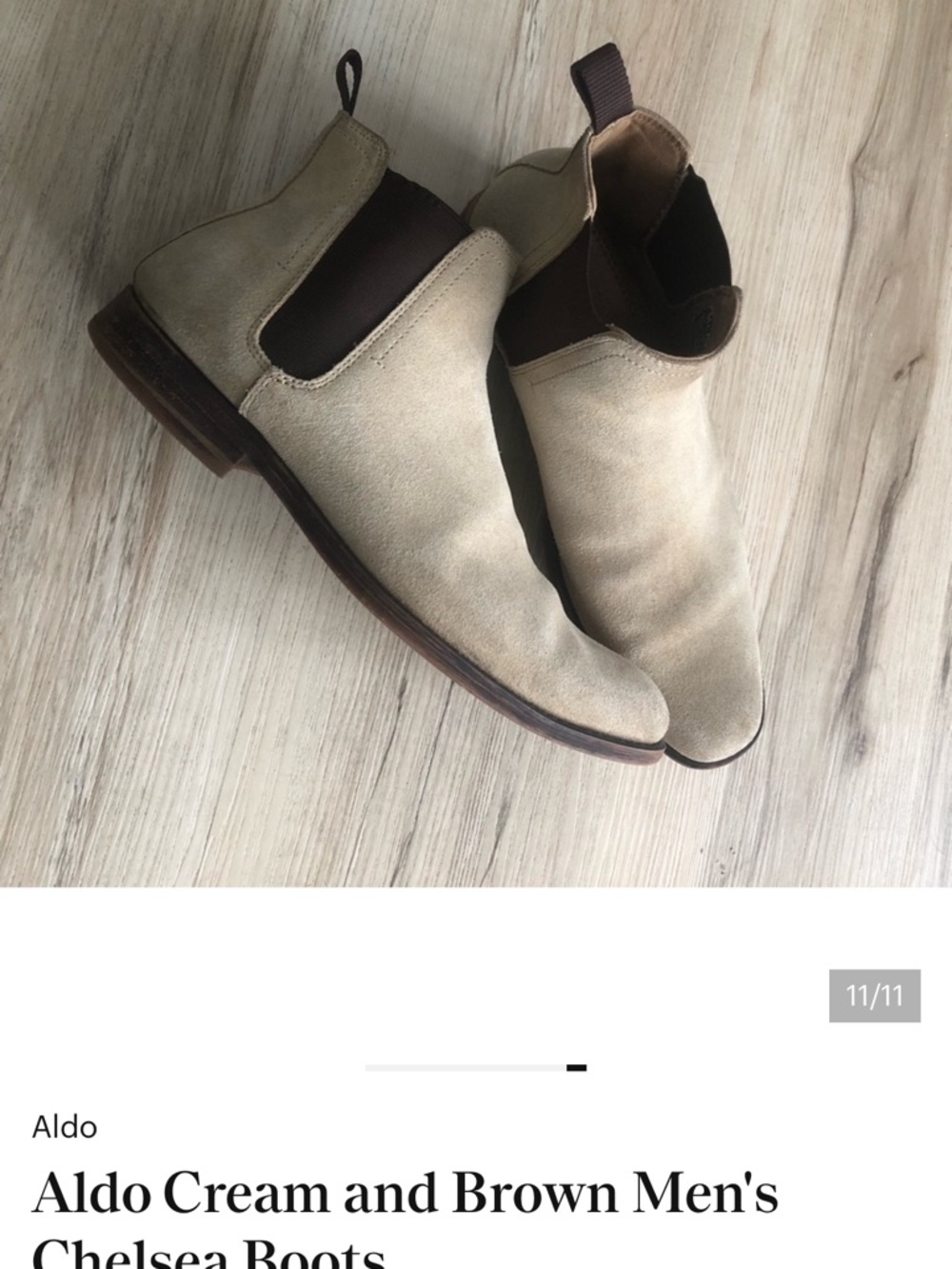 Aldo Cream Suede Chukka Boots with Brown Elastic size 9